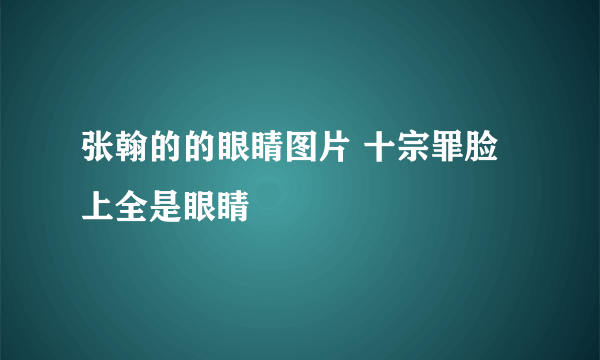 张翰的的眼睛图片 十宗罪脸上全是眼睛