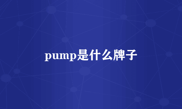 pump是什么牌子