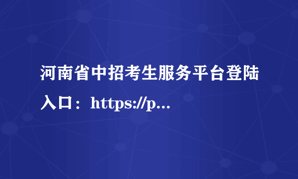 河南省中招考生服务平台登陆入口：https://pzwb.heao.gov.cn