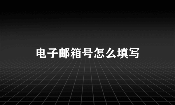 电子邮箱号怎么填写