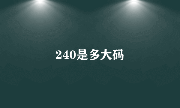 240是多大码