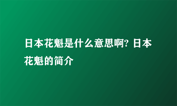 日本花魁是什么意思啊? 日本花魁的简介