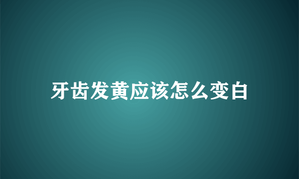 牙齿发黄应该怎么变白