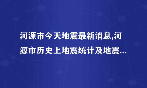 河源市今天地震最新消息,河源市历史上地震统计及地震带分布图