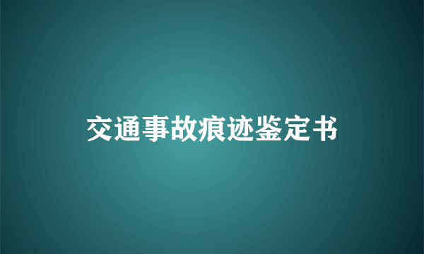 交通事故痕迹鉴定书