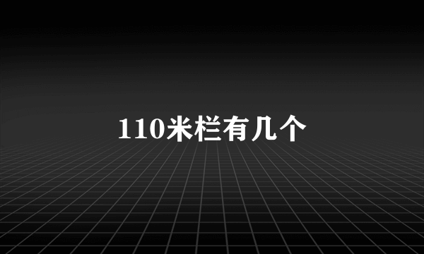 110米栏有几个