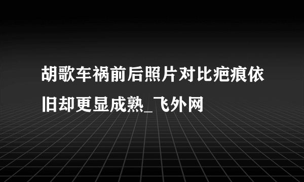 胡歌车祸前后照片对比疤痕依旧却更显成熟_飞外网