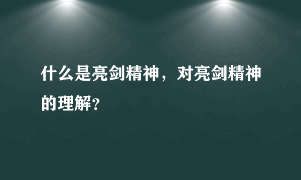 什么是亮剑精神，对亮剑精神的理解？