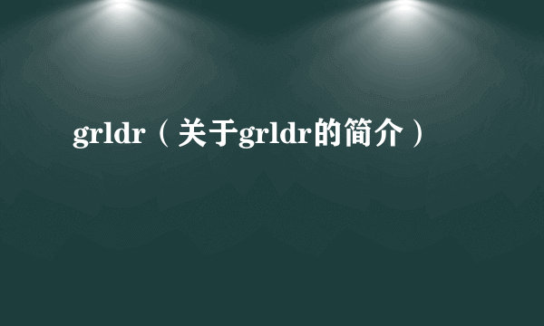 grldr（关于grldr的简介）