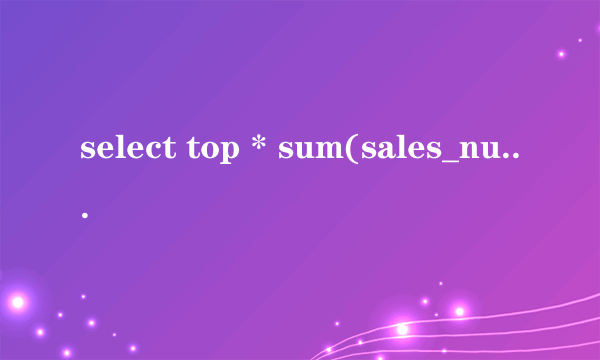 select top * sum(sales_num) from table