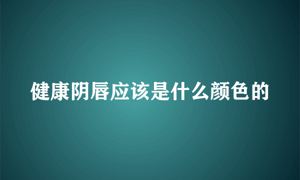 健康阴唇应该是什么颜色的