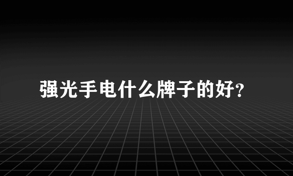 强光手电什么牌子的好？