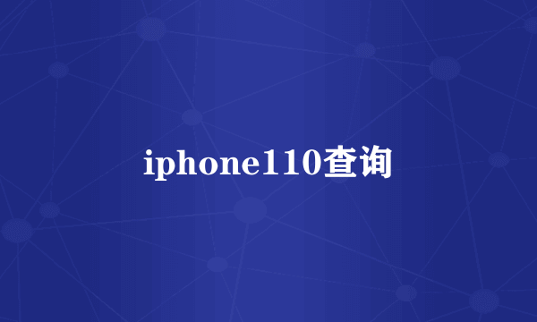 iphone110查询