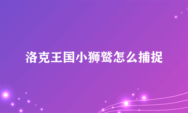 洛克王国小狮鹫怎么捕捉