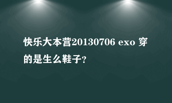 快乐大本营20130706 exo 穿的是生么鞋子？