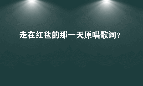 走在红毯的那一天原唱歌词？