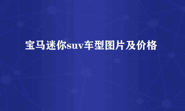 宝马迷你suv车型图片及价格