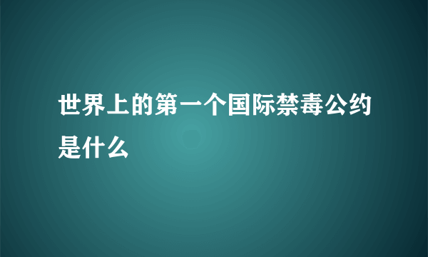 世界上的第一个国际禁毒公约是什么