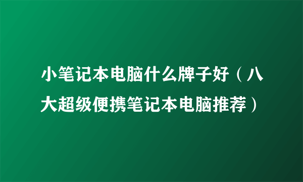 小笔记本电脑什么牌子好（八大超级便携笔记本电脑推荐）