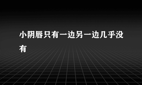 小阴唇只有一边另一边几乎没有