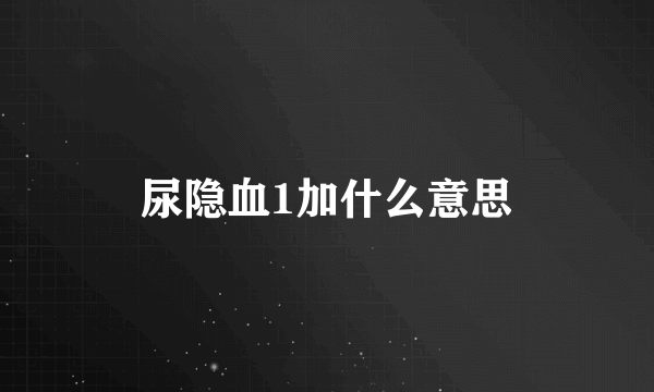 尿隐血1加什么意思