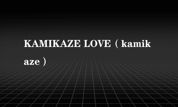 KAMIKAZE LOVE（kamikaze）