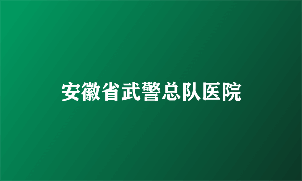 安徽省武警总队医院