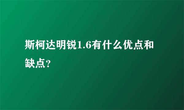 斯柯达明锐1.6有什么优点和缺点？