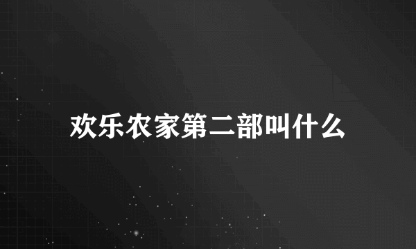 欢乐农家第二部叫什么