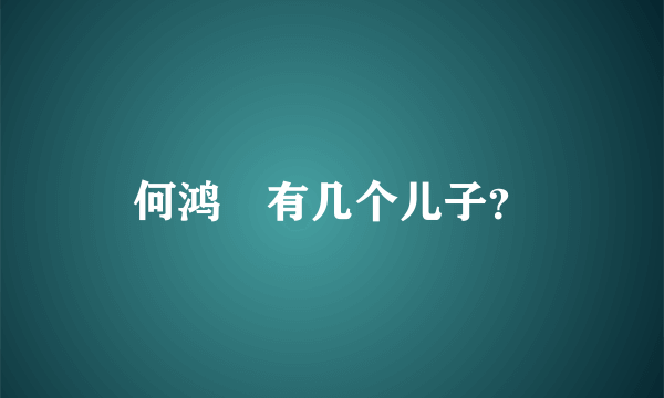 何鸿燊有几个儿子？