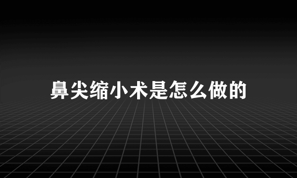 鼻尖缩小术是怎么做的