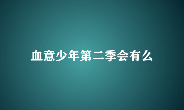 血意少年第二季会有么