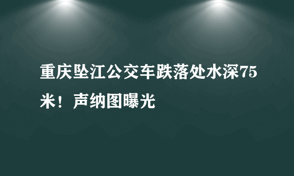 重庆坠江公交车跌落处水深75米！声纳图曝光