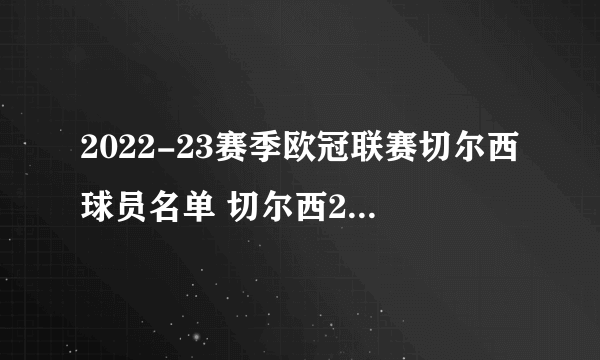 2022-23赛季欧冠联赛切尔西球员名单 切尔西2022欧冠阵容