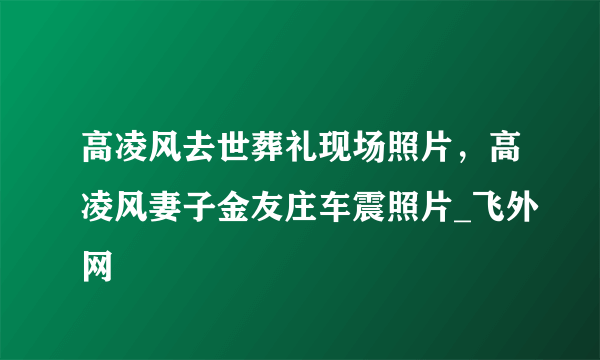 高凌风去世葬礼现场照片，高凌风妻子金友庄车震照片_飞外网