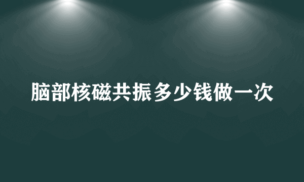 脑部核磁共振多少钱做一次