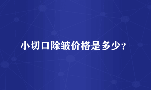 小切口除皱价格是多少？