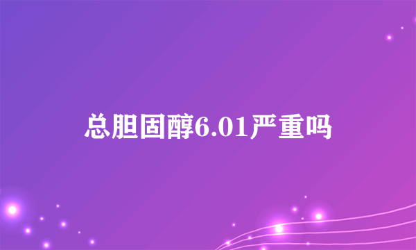 总胆固醇6.01严重吗