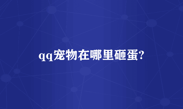 qq宠物在哪里砸蛋?