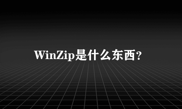 WinZip是什么东西？