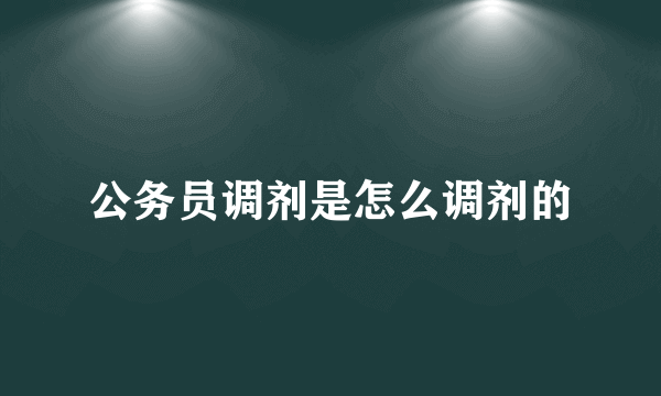 公务员调剂是怎么调剂的