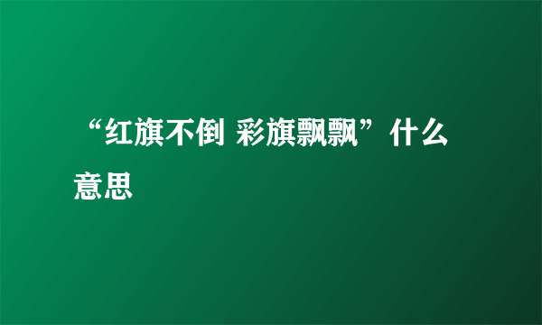 “红旗不倒 彩旗飘飘”什么意思