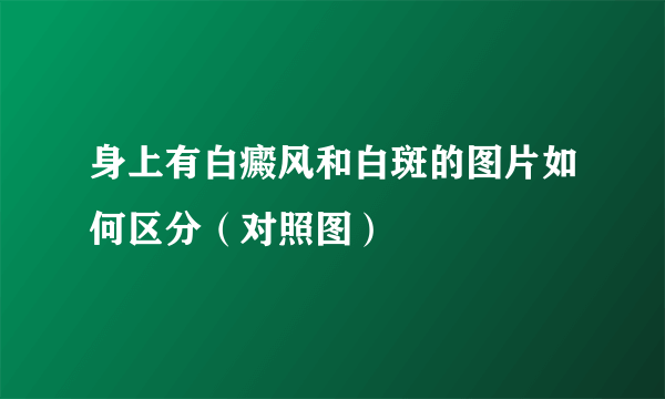 身上有白癜风和白斑的图片如何区分（对照图）