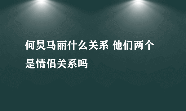 何炅马丽什么关系 他们两个是情侣关系吗