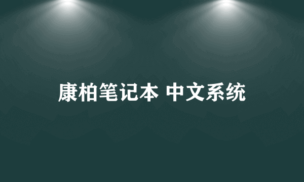 康柏笔记本 中文系统