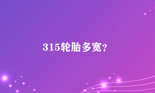 315轮胎多宽？