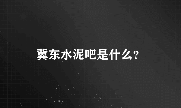 冀东水泥吧是什么？