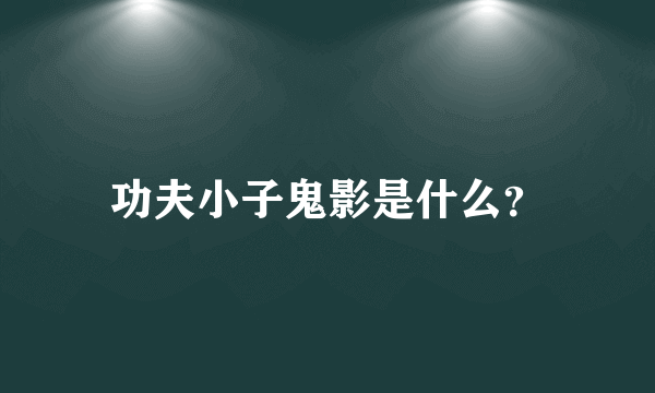 功夫小子鬼影是什么？