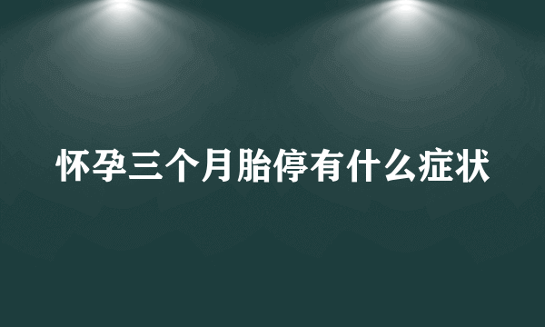 怀孕三个月胎停有什么症状