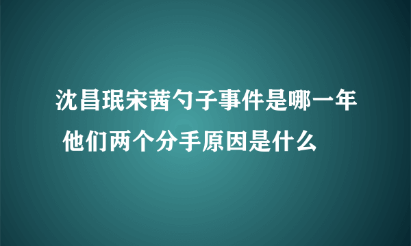 沈昌珉宋茜勺子事件是哪一年 他们两个分手原因是什么